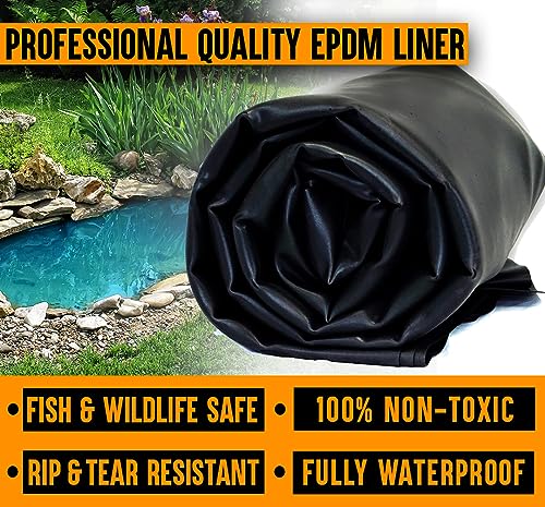 LifeGuard POND LINER 20 ft. x 25 ft. 45 Mil EPDM Pond Liner Black