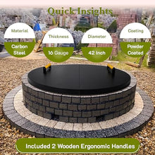 FEBTECH - 42" Round Fire Pit Lid - Heat Resistant Fire Pit Cover Lid