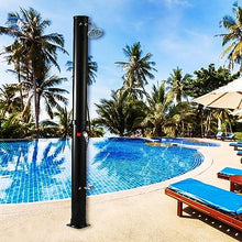 CFDZCP Outdoor Shower kit Portable Solar Outdoor Shower, W/Shower Head and Foot Washer Tap, Solar Powered Outdoor Heater Showers for Poolside Pool Spa Backyard Beach, Black
