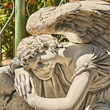 Zaer Ltd. Large Magnesium Angel Statues (Outdoor Safe) (35”T Napping On Bench Seraphina)