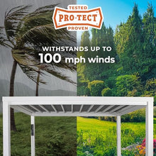 Backyard Discovery Windham 14' x 12' Modern Galvanized Steel Pergola Kit with Shade Sail Canopy, All-Season Durability, PowerPort, High-Wind Rating for Outdoor Patio, Garden, Deck, Entertaining