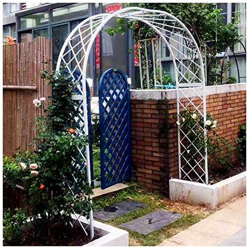 SDdPulse Garden Arbors and Arches, Pergola Arbor for Climbing Plants, Heavy Metal Trellis Archway, for Roses Vines, Lawn, Outdoor Party Decoration, Reconfigurable (White 240x40x250cm)