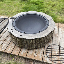 Outdoor Circular Stone Fire Pit, 30Inch Outdoor Patio Fire Pit Bowl BBQ Grill Imitation Stone Manufacturing Magnesium Oxide Table Top Fire Pit Round Fire Pit for Backyard Garden Home