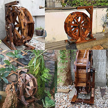 Waterfall Fountain Wood Water Wheel with Bracket Chinese Feng Shui Scene Decoration Decorative Freestanding Vintage Rustic Ornamental Pond for Garden,Patio Backyard,Porch,Yard (Size : Diameter 50cm(1