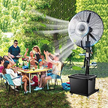JCSRYD Cool Mist Fan High Velocity Weatherproof Shop Fan with Mist, Outdoor Patio Misting Fan, 3 Speeds, 90° Oscillation, 42L Water Tank (Color : A 110V, Size : 61cm/24in)