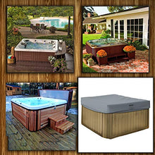 Hot Tub Cover/Spa Cover 18 Oz Waterproof - 100% Weather Resistant Outdoor Square Spa Cover with Elastic for Snug Fit (14" H x 96" W x 96" D, Grey)
