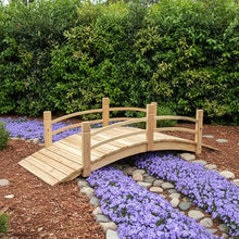 Shine Company 4982N 6 Ft. Cedar Wood Garden Bridge with Side Rails, Natural