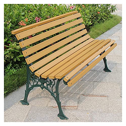 CUTPOIY Park Bench Patio Garden Bench Backyard Benches, Outdoor Park Chairs, Garden Benches, Retro Garden Benches with Plastic Wood Seat Panels and Backrests, Decorative Benche, 120cm