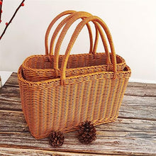 Picnic Baskets Fabric Portable Imitation Solid Basket, Shopping Basket, Picnic, Fruits and Vegetables，