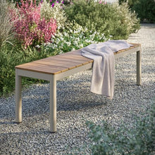 Modway Finn 63 Inch Outdoor Patio Dining Bench in Natural