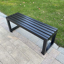 WZYPZFCL Bench Park Bench Outdoor, Terrace Park Garden Bench Bench,Outdoor 2-3 Seat Bench Metal Lounge Chair,Furniture Weather-Resistant Porch Chair (Black Backrest 59") (White (Black Backrest 39")