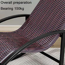 TXGJWRA Outdoor Rocking Chair, Steel Frame Rocker Chair with Headrest, Rattan Patio Rocking Arms Seat for Garden Porch Backyard, Support 150Kg,D