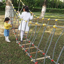 HAZEK Outdoor Swing Bridge, Made of Wood, 16mm Thickened Nylon Rope, Super Strong Load-Bearing Capacity, Suitable for Kindergartens and Outdoor Activities(Size:6m)