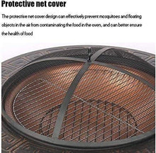 Fire Pits Outdoor Wood Burning Fire Pits Outdoor Metal Firepit Round Table Backyard Patio Garden Stove Wood Burning Fire Pit with Spark Screen with Cover BBQ Cooking for Outside Ca