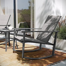 Flash Furniture Rocking Chair Bistro Set, Gray/Black, 3-Piece Set