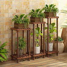 MIIKHI Flower Stand with 2 Tier Wooden Free Standing Plant Stand Indoor and Outdoor Flower Display Rack,2 Colors,4 Sizes (Brown 80cm)