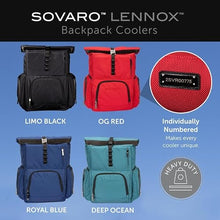 Lennox Backpack Cooler, Royal Black 28 Can Beach Cooler Backpack with 3,350D Nylon Lining, Backpack Coolers Insulated Leak Proof by Sovaro