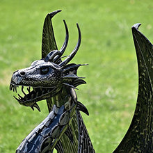 Zaer Ltd. 4.5ft Tall Large Metal Dragon Statue Decoration Metallic Black