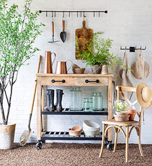 Park Hill Collection Garden Potting Cart Natural