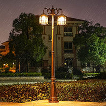 Post Lights Outdoor Lamp Post Lights Outdoor, Lamp Post Lights Outdoor, 2-Light Solar Street Lights Outdoor Waterproof Column Pillar European Victorian High Pole Light Remote Control Classic Glas