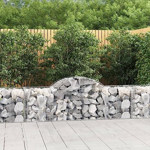 Arched Gabion Baskets 4 pcs Galvanized Iron Outdoor Plant Pots Self-Watering White Black