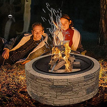 Small firepit, Outdoor Fire Pit, Round Fire Pit Grate Fire Bowl with Spark Protection Mesh Extra includes Poker and Cover Backyard Fire Pit