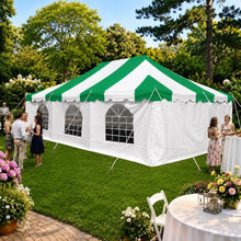 Party Tents Direct 20' x 30' Weekender Pole Canopy, Green Top & Sidewalls
