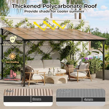 12’ x 14’ Gazebo Pergola Awnings for Patio, Wall Mounted Gazebos Pergola on Clearance with Metal Frame, Lean to Gazebo Patio Canopy Outdoor Pergolas for Patios, Deck, Porch, Backyard