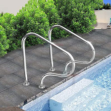 MSHOSAC Pool Handrails, 304 Stainless Steel Pool Hand Grab Rail for Indoor and Outdoor Swimming Pools, Easy to Install (2pcs) ()