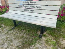 Roudebush Company Memorial Park Bench ~ with Epoxy Colored Letters (Many)