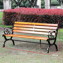EESHHA Garden Bench - Outdoor Park Bench, Courtyard Cast Aluminum Chair, 2-3 Seats, Solid Wood, Waiting & Rest Area