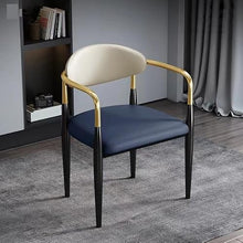 eexbz Comfortable Desk Chair Modern Small Household Soft Leather Dining Chair Tea Table Chair Desk Chair Back Metal Chair Simple Stool Home Office Desk Chairs(A)