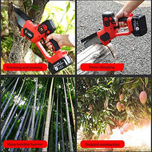 JKSVTF Mini Chainsaw, 8 Inch Cordless Portable Electric Chainsaw, 1280W 21V Rechargeable Battery Operated One-Hand Portable Garden Saw for Tree Branch Wood Cutting (Black 1 Battery)