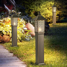 KADELONG V-intage Outdoor Lawn Lights E27 1-Light Waterproof Yard Lamps - Villa Porch Patio Lighting Fixture Garden Landscape External Floor Mount Path Lights H33.49in,Chandelier Lighting, jq-842