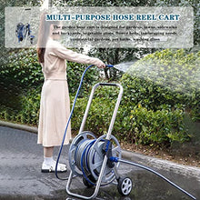 Hose Reel Cart Hose Reel Cart with Wheels Metal Durable Garden Trolley, Hose Cart with Retractable Handle, Household Car Wash Tool with Water Gun, for Irrigation (Color : A, Size : Hose Cart+40m Pip