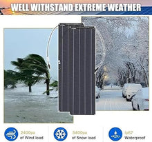 KZZAAO Flexible Solar Panel Charger Flex Up to 30°,Ultra Thin Lightweight Solar Panel 23.8% High Efficiency IP67 Waterproof for Marine