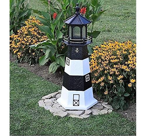 Backyard Crafts Amish-Made Fire Island, NY Replica Lighthouse with Solar-Powered LED Lighting, 95" Tall