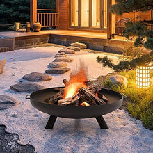 Outdoor Fire Pit Garden fire Pit Garden Patio Heater Camping Bowl for Wood, Charcoal Cast Heat-Resisting Steels Garden fire Pit with Tripod Stand (Rust D1200*H330) Grill Barbecue Rack (B