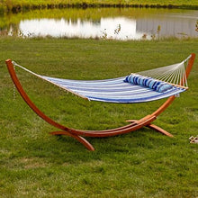 Sunnydaze Curved Wooden Hammock Stand for Outside, Heavy Duty, Large