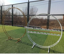 Metal Garden Arch Round Ring Wedding Archway, Decorative Frame Pergola Arbors, Indoor Outdoor Decorations, Easy Assembly(2.4m/94.5inch)