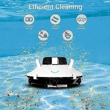 KANGJIEM Smart Pool Cleaning Robot, Robotic Pool Vacuum Cleaner, Cordless Automatic Pool Cleaner, Automatic Vacuum Cleaner,90 Mins Runtime, Automatic Robot Leaf Cleaners Small Inground Swimming Pool
