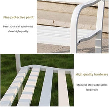 ERoomQ Outdoor GThe Bench,Outdoor GThe Patio Bench for Your Leisure Time,Outdoor Cast Iron Bench Seat, 2-Seater Lounge Bench with Backrest and Armrests