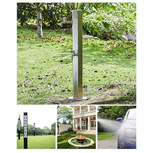 Freestanding Garden Water Column Outdoor Water Column,Stainless Steel Vertical Garden Water Column with 2 Faucets Free Standing Outdoor Courtyard Fountain Faucet and Wate, Side Inlet-Two taps