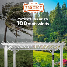 Backyard Discovery Hawthorne 14' x 10' Galvanized Steel Pergola Kit with Shade Sail Canopy White