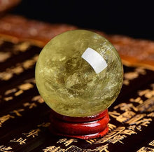 FOTCFATEV Crystal Ball, Citrine, Citrine, Round Ball, Figurine, feng Shui Goods, Purification, Luck, Financial Luck, Increase, Business Prosperity,75~80mm