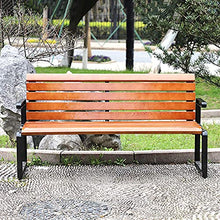 Garden Bench Outdoor Park Garden Solid Wood Benches Terrace Benches anticorrosive Wood Weather-Resistant Porch Chairs for 2-3 People Courtyard Seats Aluminum Frame Lounge Chair Furniture for Patio/Dec