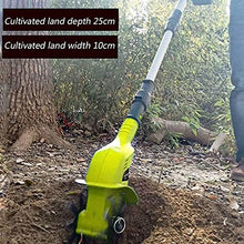 Electric Small Rotavator,Garden Tiller, 20V Electric Cordless Hand Tiller Cultivator with 5200mAh Rechargeable Lithium Battery and Charger