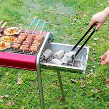 MIIKHI Barbecue Charcoal Grill Stainless Steel Portable BBQ Grill for Outdoor Cooking Camping Picnics (Svart A)