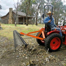 ActiveTrail 6 FT Landscape Rake for Tractors,3 Point Rake for Tractor Rock Rake with 37 Steel Tines and 360 Degree Rotation, Suitable for Category 1 and 2 Tractor,Orange