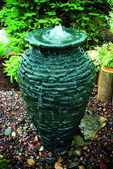Aquascape 98939 Small Stacked Slate Urn Fountain for Pond Water Feature Landscape and Garden